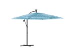 Parasol de jardin | parasol d'extérieur avec mât en acier bleu 246x246x230 cm