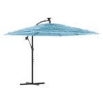 Parasol de jardin | parasol d'extérieur avec mât en acier bleu 246x246x230 cm