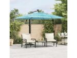 Parasol de jardin | parasol d'extérieur avec mât en acier bleu 246x246x230 cm – Image 2