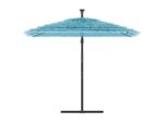 Parasol de jardin | parasol d'extérieur avec mât en acier bleu 246x246x230 cm – Image 3