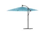 Parasol de jardin | parasol d'extérieur avec mât en acier bleu 246x246x230 cm – Image 5