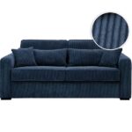 Canapé droit convertible LOUNGITUDE ESIO 1 place – Velours Bleu