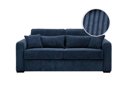 Canapé droit convertible LOUNGITUDE ESIO 1 place – Velours Bleu
