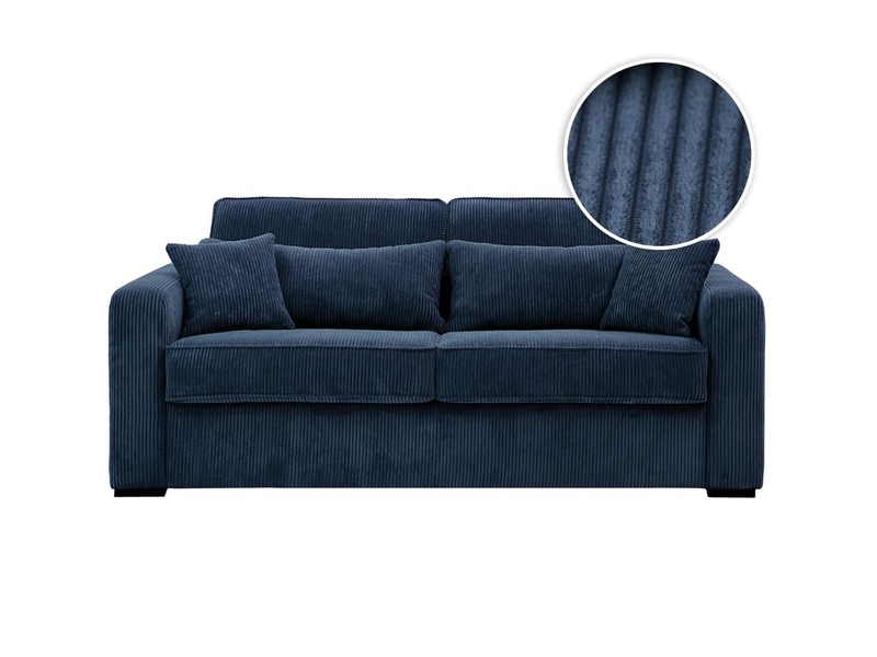 G_W17828443_B Canapé droit convertible LOUNGITUDE ESIO 1 place – Velours Bleu – Image 1