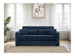 Canapé droit convertible LOUNGITUDE ESIO 1 place – Velours Bleu – Image 2