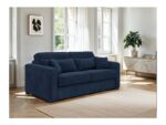 Canapé droit convertible LOUNGITUDE ESIO 1 place – Velours Bleu – Image 3
