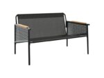 Banc de jardin avec coussins 116cm noir acier – Image 5