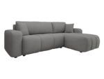 Canapé d'angle réversible convertible BESTMOBILIER NICOLE 4 places – Tissu Gris avec coffre de rangement