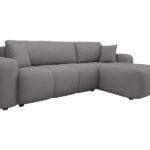 Canapé d'angle réversible convertible BESTMOBILIER NICOLE 4 places – Tissu Gris avec coffre de rangement