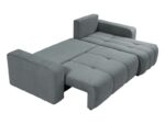 Canapé d'angle réversible convertible BESTMOBILIER NICOLE 4 places – Tissu Gris avec coffre de rangement – Image 3