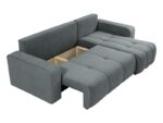 Canapé d'angle réversible convertible BESTMOBILIER NICOLE 4 places – Tissu Gris avec coffre de rangement – Image 4