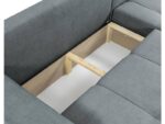 Canapé d'angle réversible convertible BESTMOBILIER NICOLE 4 places – Tissu Gris avec coffre de rangement – Image 5