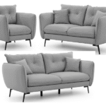 Canapé droit fixe S-STYLE MOBILIER NORDLOFT ENSEMBLE 6 places – Velours gris