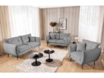 Canapé droit fixe S-STYLE MOBILIER NORDLOFT ENSEMBLE 6 places – Velours gris – Image 2