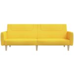 Canapé droit fixe VIDAXL 3 places – Tissu Jaune