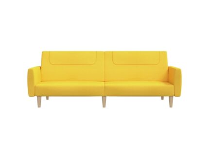 Canapé droit fixe VIDAXL 3 places – Tissu Jaune