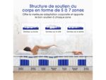 Matelas 120x200 cm AIIBOT Ressorts + mémoire de forme soutien Medium épaisseur 22 cm – Image 3