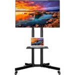 Yaheetech support tv sur pied à roulettes avec gestion des câbles pour 32 à 65 pouce écrans/lcd/led/plasma vesa 200x200 mm à 600x400 mm