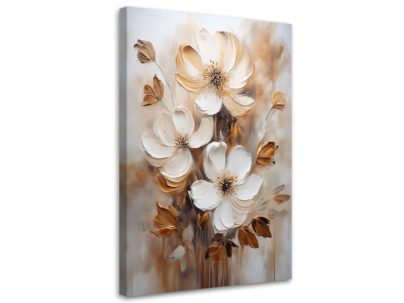 G_Z79155831_B Tableau sur toile fleurs beiges peintes 70x100 1238858888 – Image 1