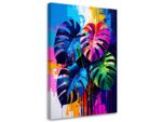 Tabelau sur toile, feuilles de monstera colorées 1261245518