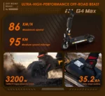 Kukirin g4 max scooter électrique sans balais 2*1600w 60 v 35,2 ah – Image 9