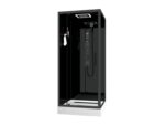 Cabine de douche carrée hydro 90x90x218 cm - porte pivotante - fond & profilés noir mat
