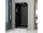 Cabine de douche carrée hydro 90x90x218 cm - porte pivotante - fond & profilés noir mat – Image 2