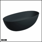 Baignoire îlot - 148 x 75 cm - shell - noir mat - avec siphon inclus
