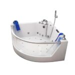 Home deluxe - baignoire avec hydromassage - atlantic l - dimensions : 141 x 141 x 62 cm - chauffage, fonction de massage et accessoires complets inclus i baignoire pour 2 personnes, baignoire d'intérieur