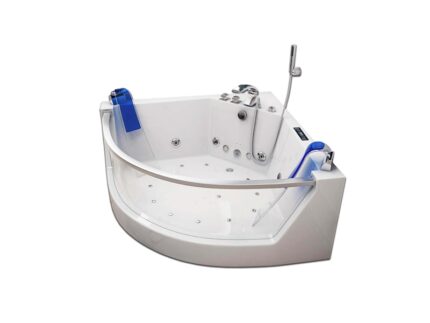 Home deluxe - baignoire avec hydromassage - atlantic l - dimensions : 141 x 141 x 62 cm - chauffage, fonction de massage et accessoires complets inclus i baignoire pour 2 personnes, baignoire d'intérieur