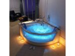Home deluxe - baignoire avec hydromassage - atlantic l - dimensions : 141 x 141 x 62 cm - chauffage, fonction de massage et accessoires complets inclus i baignoire pour 2 personnes, baignoire d'intérieur – Image 3