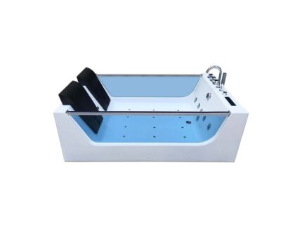 Home deluxe - baignoire avec hydromassage - atlantic xl - dimensions : 180 x 120 x 60 cm - chauffage, fonction massage et accessoires complets inclus i baignoire pour 2 personnes, piscine intérieure