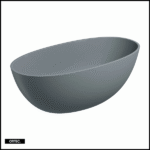 Baignoire îlot - 160 x 75 cm - shell - gris cendré mat - avec siphon inclus