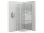 Lana cabine de douche porte coulissante h 180 cm verre semi-opaque 75 x 90 cm + receveur