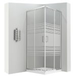 Lana cabine de douche porte coulissante h 180 cm verre semi-opaque 75 x 90 cm + receveur